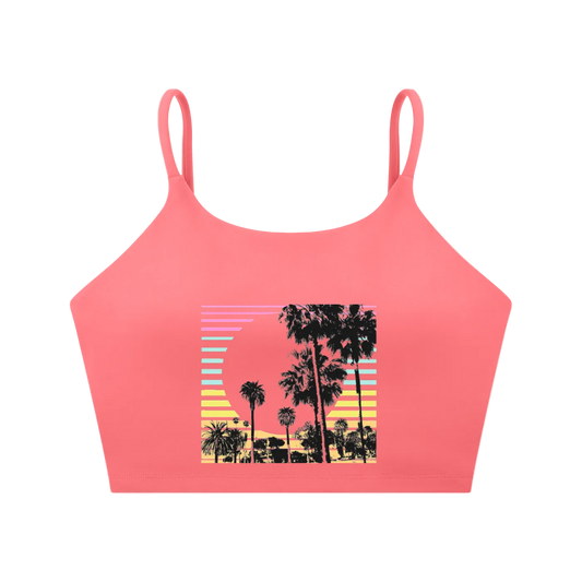 Pink Sunset Spaghetti Yoga Top