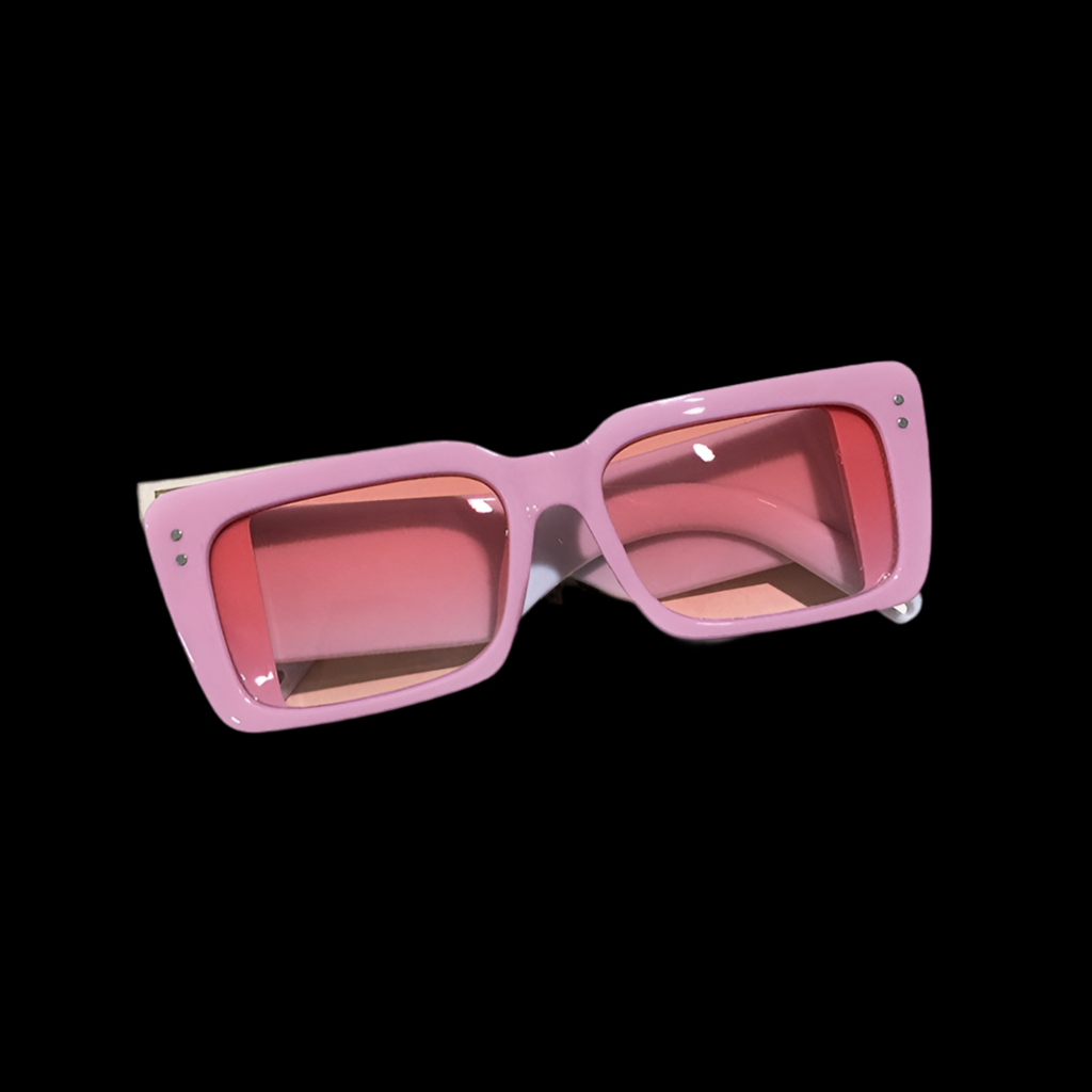 Rectangular Large Frame Trendy Pink Sunglasses