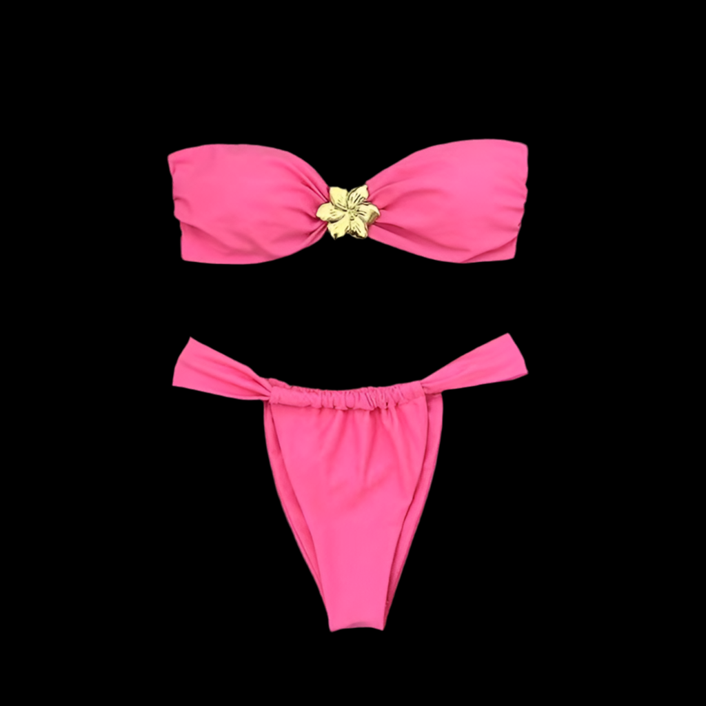 Pink Gold Flower Bikini