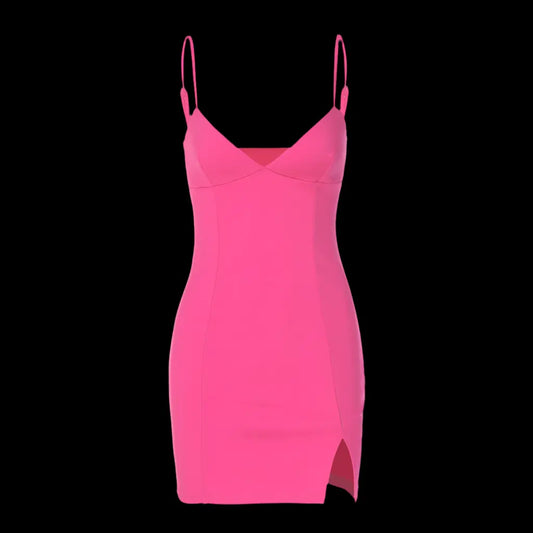 V-Neck Backless Sleeveless Split Dress