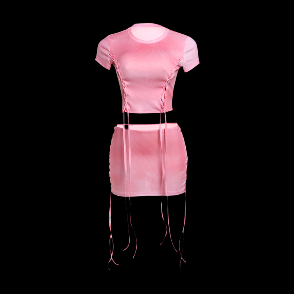 Drawstring Gradient High Waist Suit