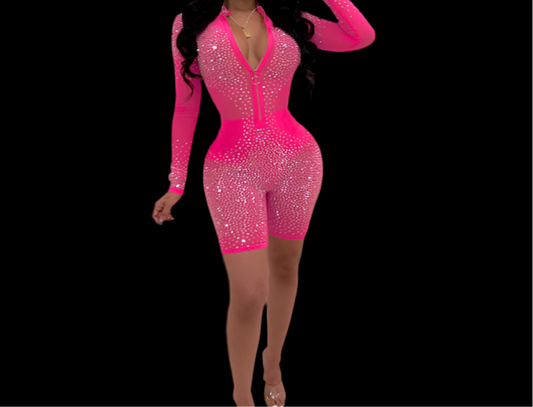 Glittery Long Sleeve Jumpsuit