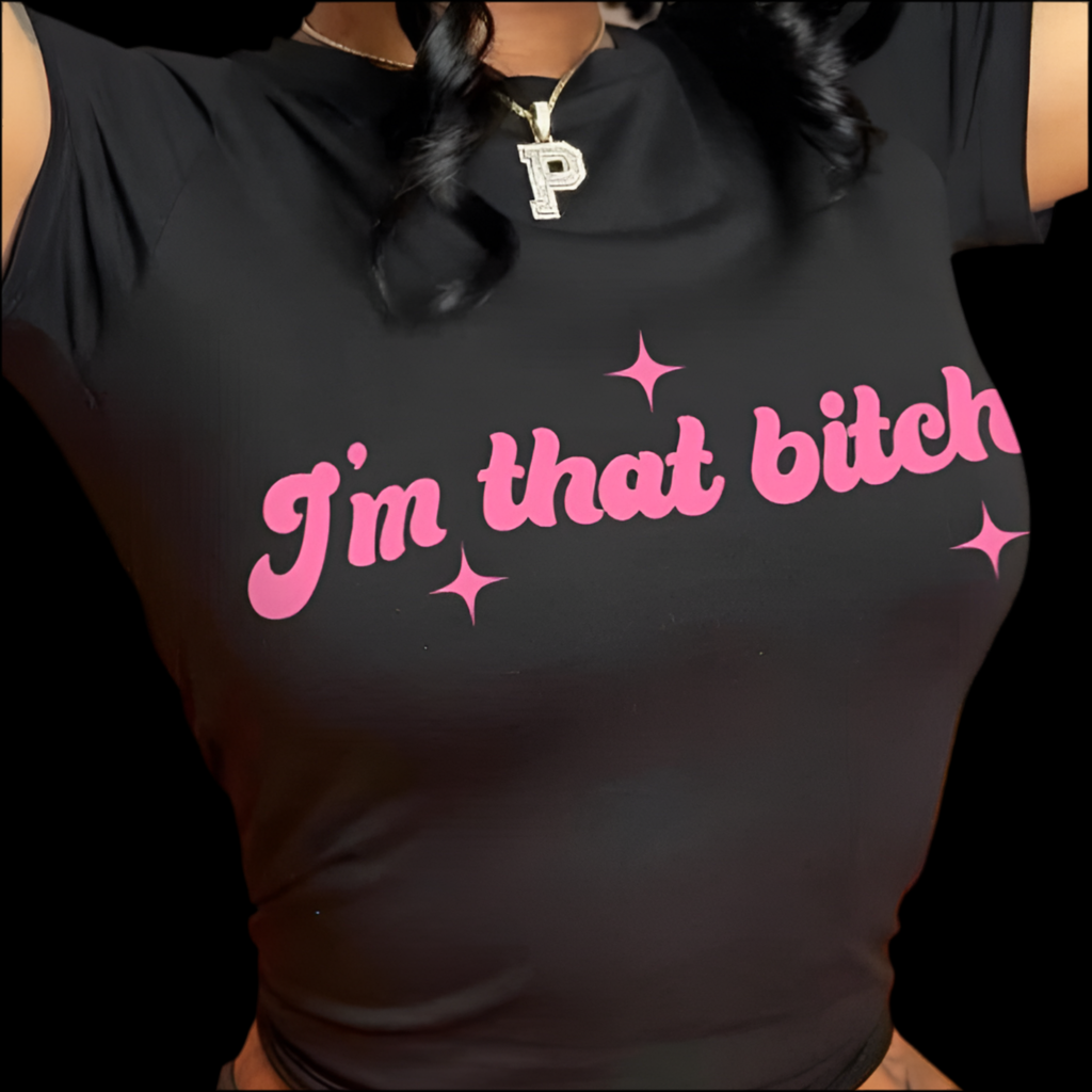 Pink Letter Graphic Tee (Im That Bitch)