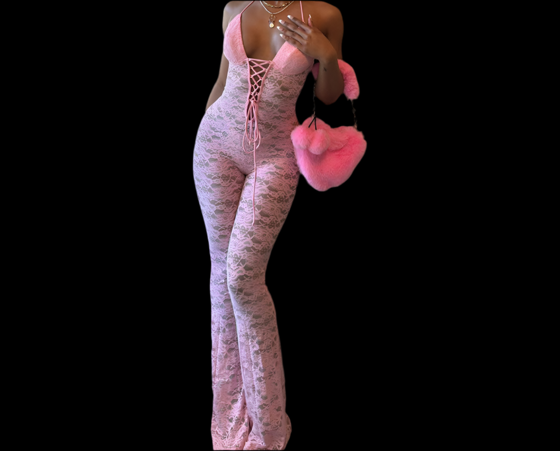 Lace See-Through One-Piece