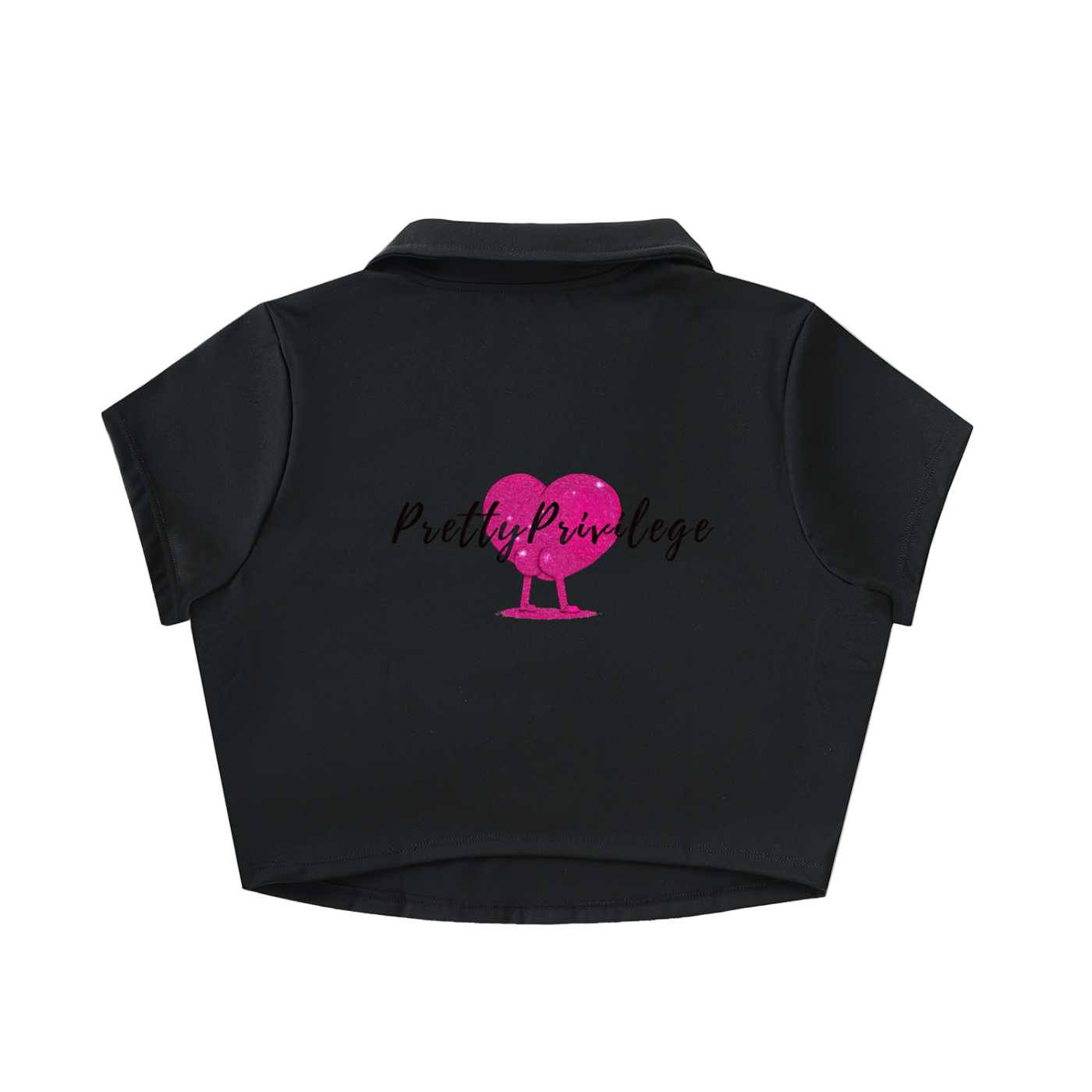 V Neck Branded Crop Top