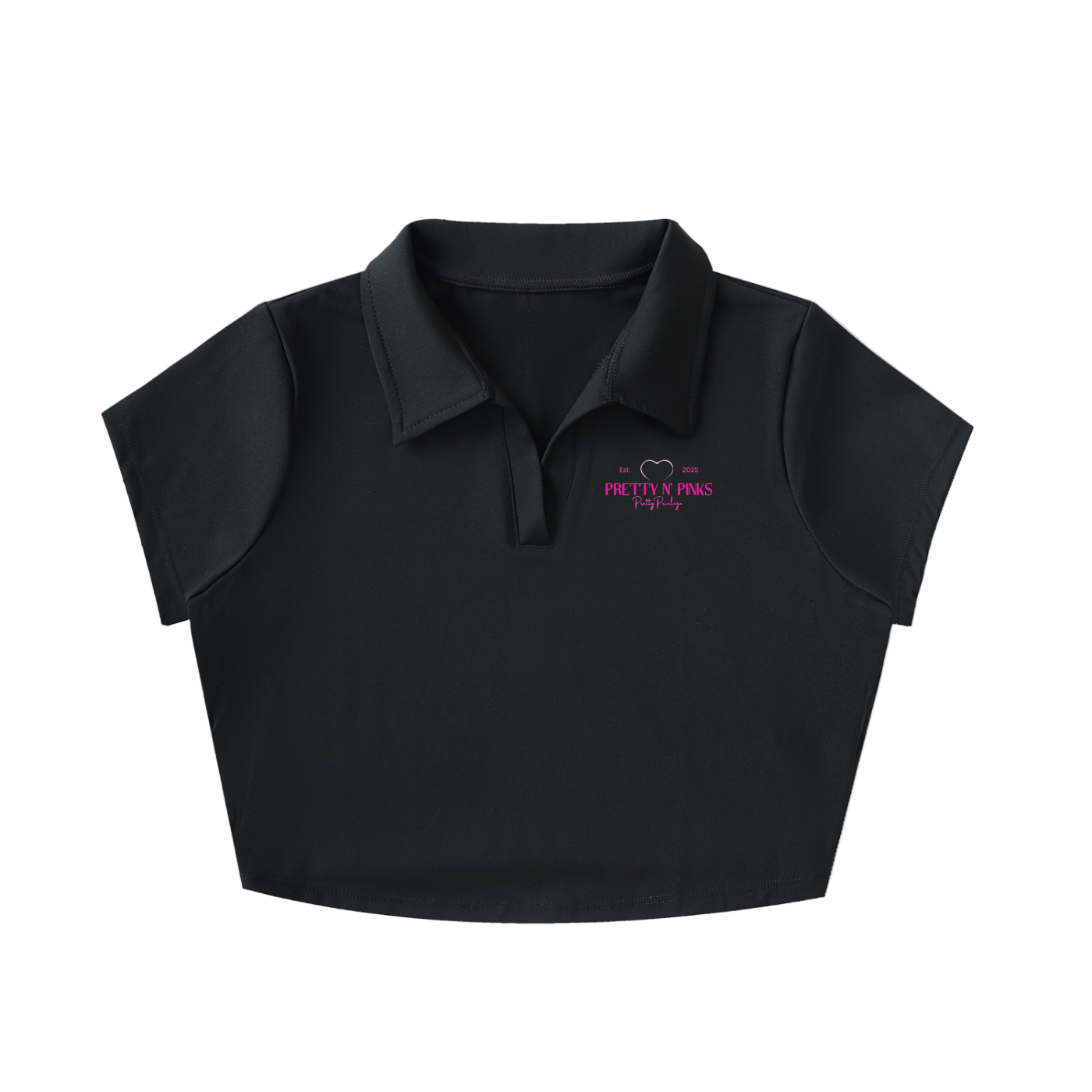 V Neck Branded Crop Top