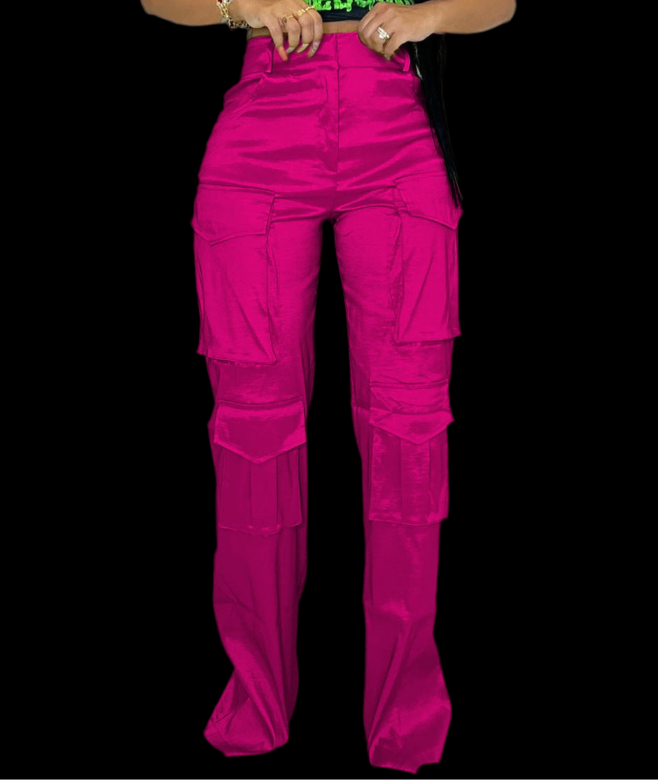 Casual Pink Cargo Pants