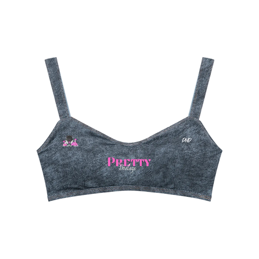 Faux Denim Sports Bra