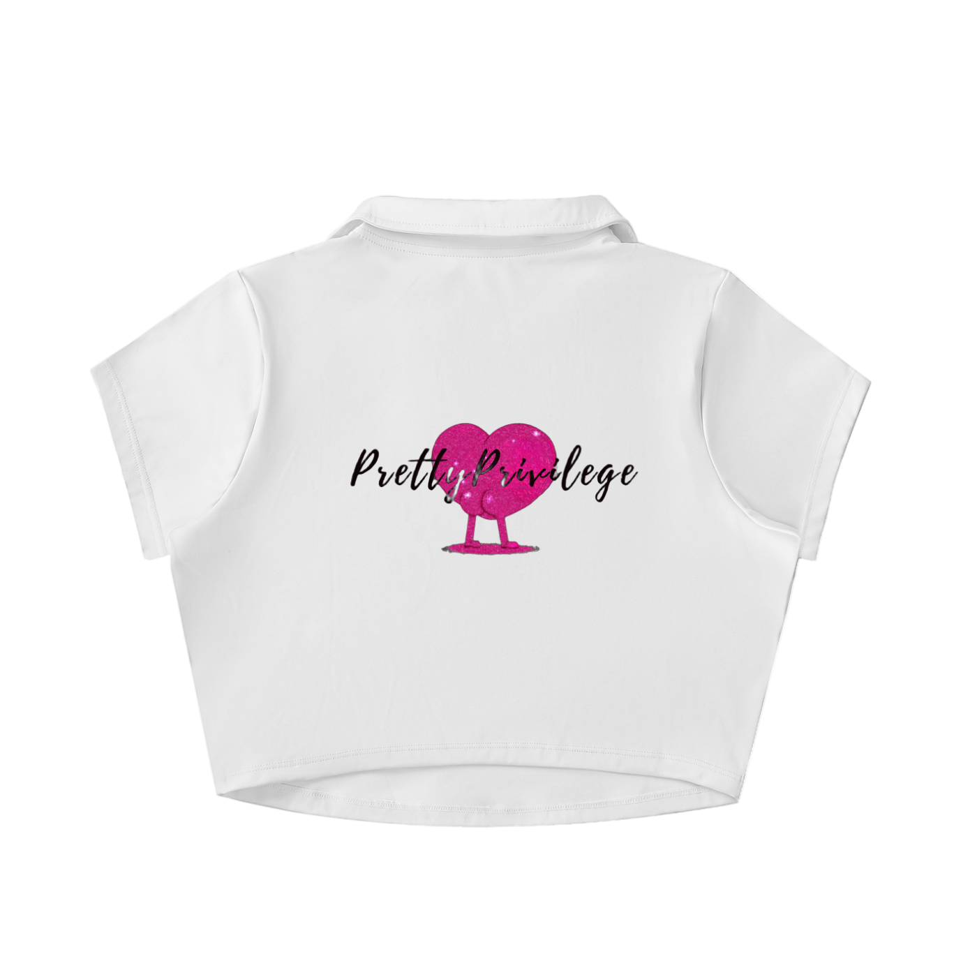 V Neck Branded Crop Top