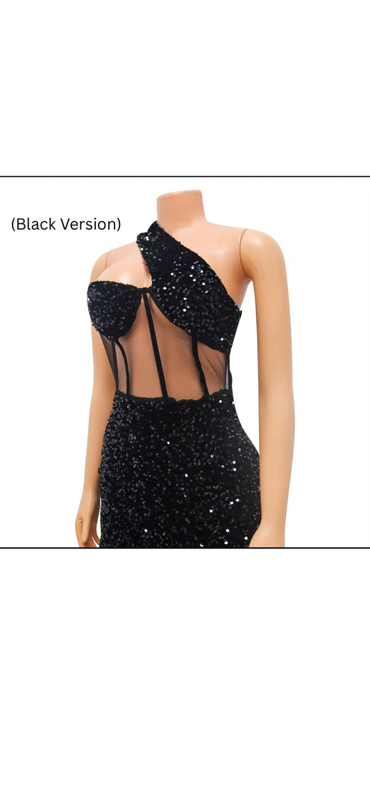 Oblique Neck Party Buttock Dress