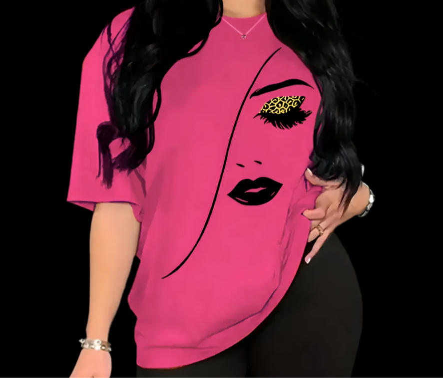 Cheetah & Pink Graphic Tee