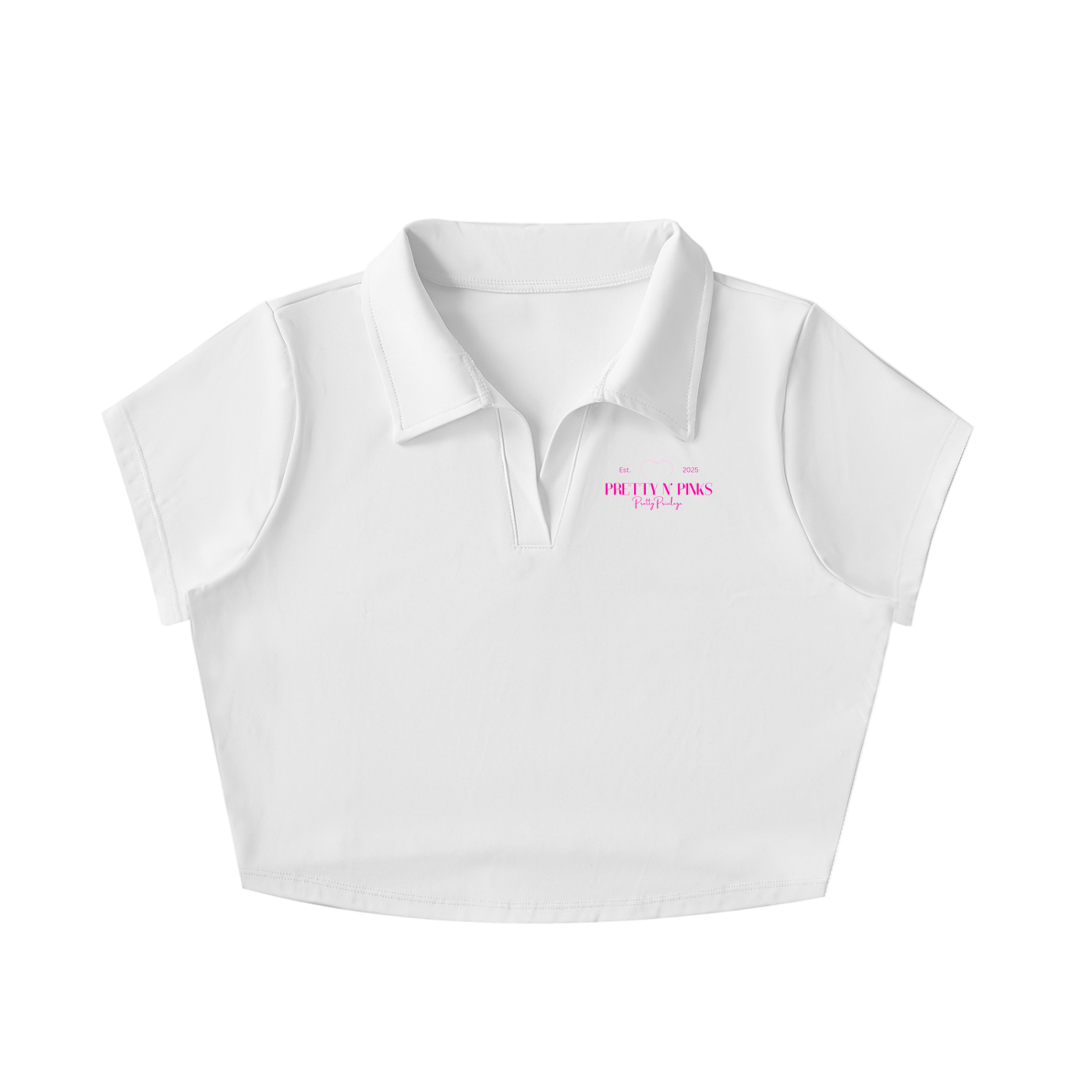 V Neck Branded Crop Top