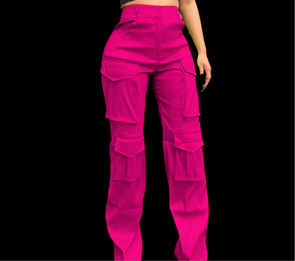 Casual Pink Cargo Pants